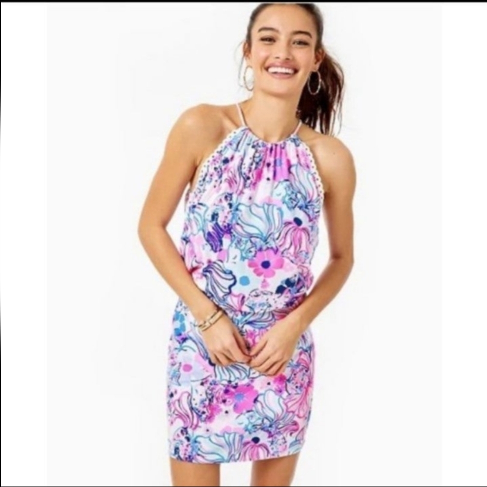 Floral Halter Dress Lilly Pulitzer Skirt Romper Sz XXS NWOT